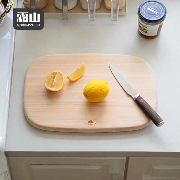 【日本霜山】長方形圓角天然檜木砧板