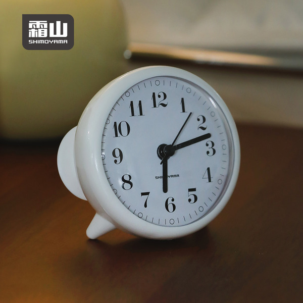 【日本霜山】壁掛立式兩用雙吸盤防水小型時鐘