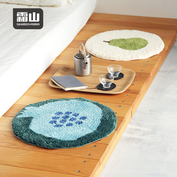 【日本霜山】插畫風圓形長絨毛椅墊/防滑坐墊(直徑40cm)-多色可選