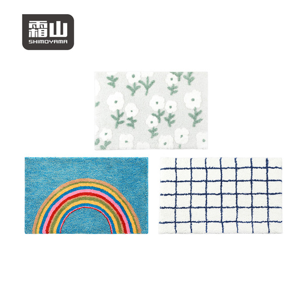 【日本霜山】插畫風防滑吸水快乾浴室踏墊-48x76cm-多色可選