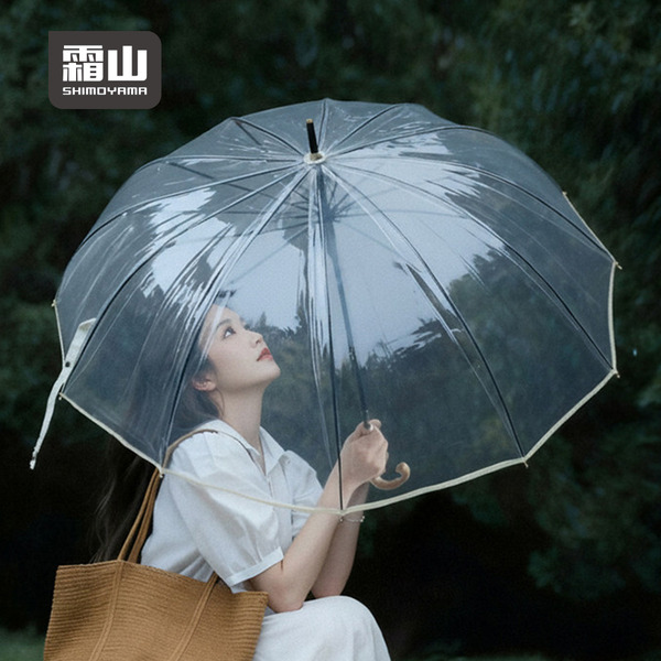 【日本霜山】防潑水速乾復古竹柄12骨防風雨傘-多色可選