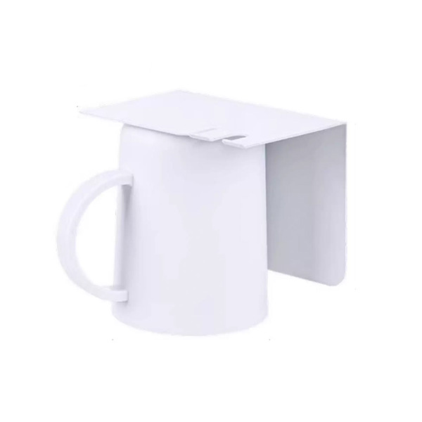 【日本霜山】免鑽釘無痕壁掛磁吸式牙刷/漱口杯架(附杯)-2入組