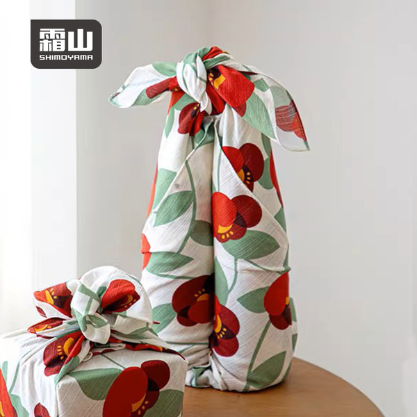 【日本霜山】和風小紅花純棉包袱巾/萬用包巾/便當包巾2件組
