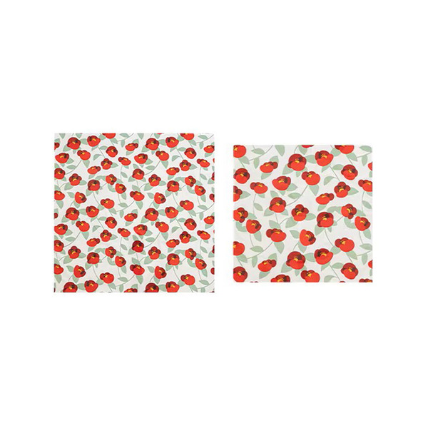 【日本霜山】和風小紅花純棉包袱巾/萬用包巾/便當包巾2件組