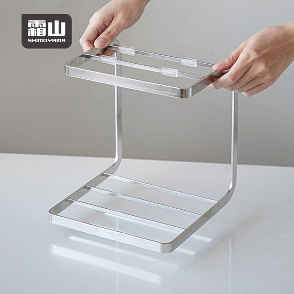 【日本霜山】304不鏽鋼雙層鍋架/置物架/櫥櫃收納架