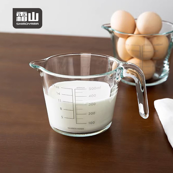 【日本霜山】可微波耐熱玻璃量杯(附刻度)-500ml