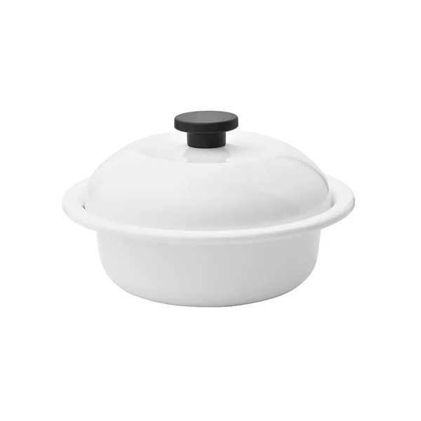 【日本霜山】雙耳琺瑯鍋/單人鍋/泡麵鍋(附蓋)-1.4L