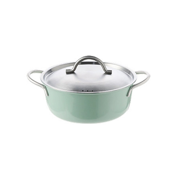 【日本霜山】淺型三層複合不鏽鋼雙耳湯鍋(附蓋)-20cm