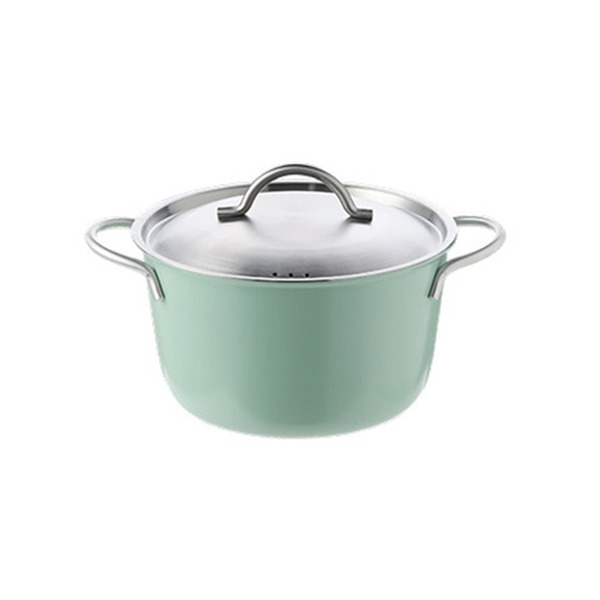 【日本霜山】深型三層複合不鏽鋼雙耳湯鍋(附蓋)-20cm