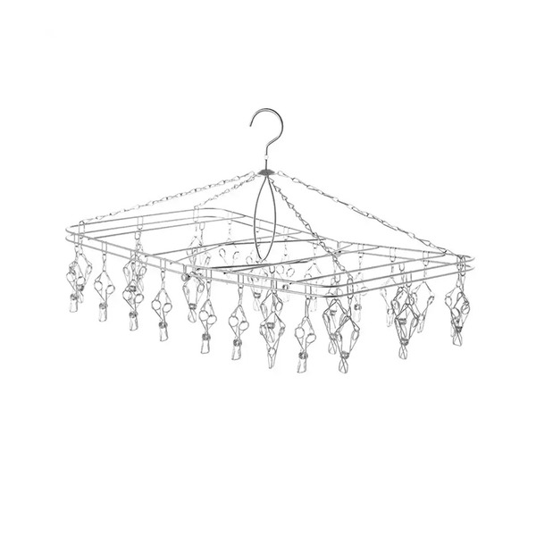 【日本霜山】304不鏽鋼折疊式多用途曬衣架/晾衣架(30夾)