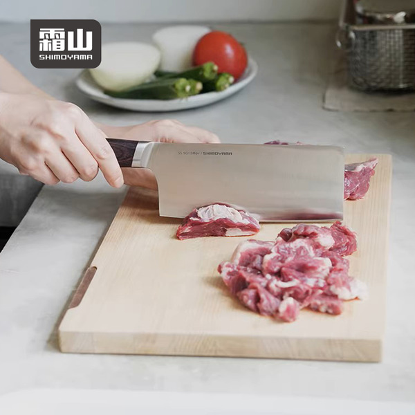 【日本霜山】紅彩木柄高碳鋼中華刀-30cm