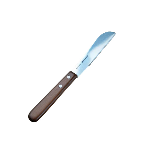 【日本霜山】櫻桃木柄不鏽鋼鋸齒三明治切刀/麵包刀