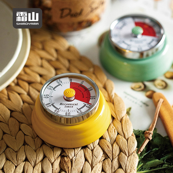 【日本霜山】美式復古造型磁吸機械式計時器(免電池)-多色可選