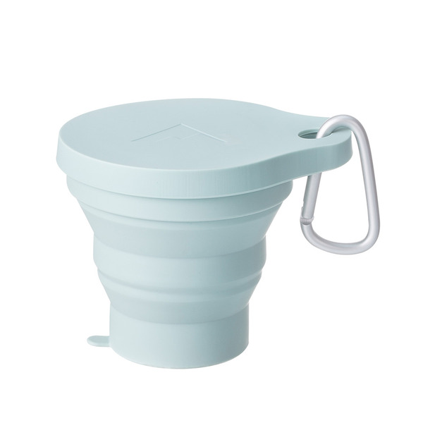 【日本霜山】耐熱矽膠摺疊伸縮隨行杯(附登山扣環)-150ml-2入-多色可選 (旅行杯/露營杯)