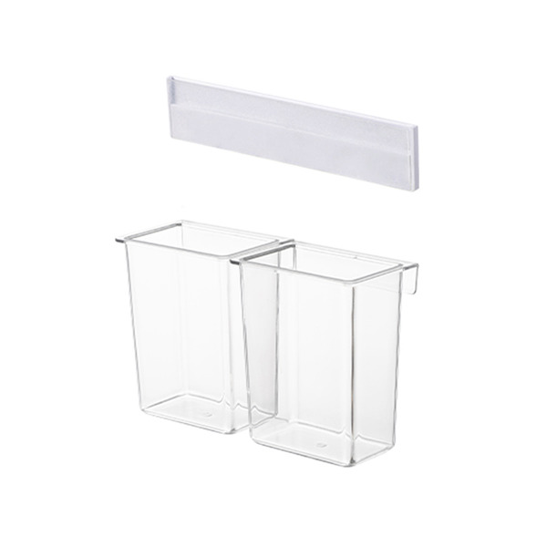 【日本霜山】PET可掛式小物置物收納盒-2入 (附無痕壁掛貼)-多色可選