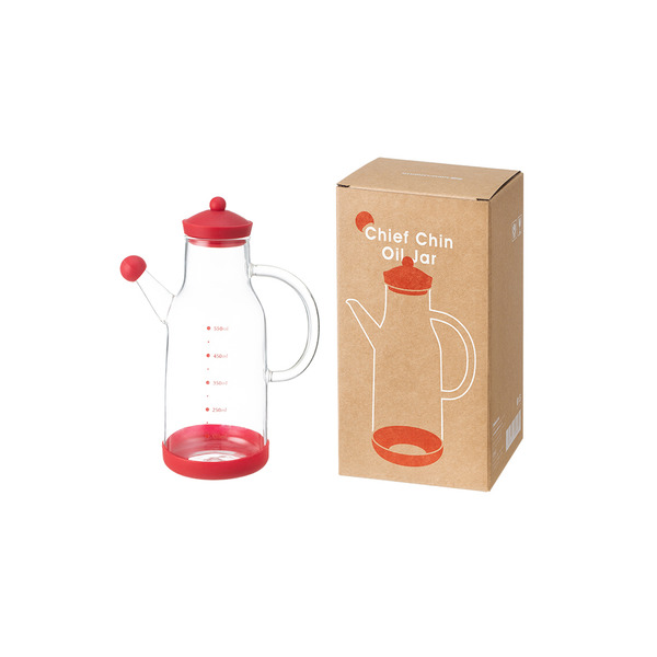 【日本霜山】官帽造型蓋耐熱玻璃油壺-550ml