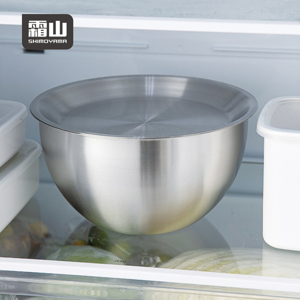 【日本霜山】304不鏽鋼料理用調理盆&圓盤二件組