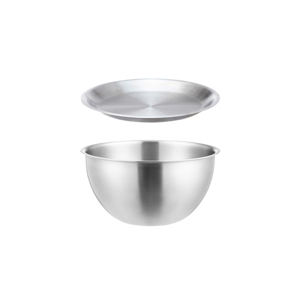 【日本霜山】304不鏽鋼料理用調理盆&圓盤二件組