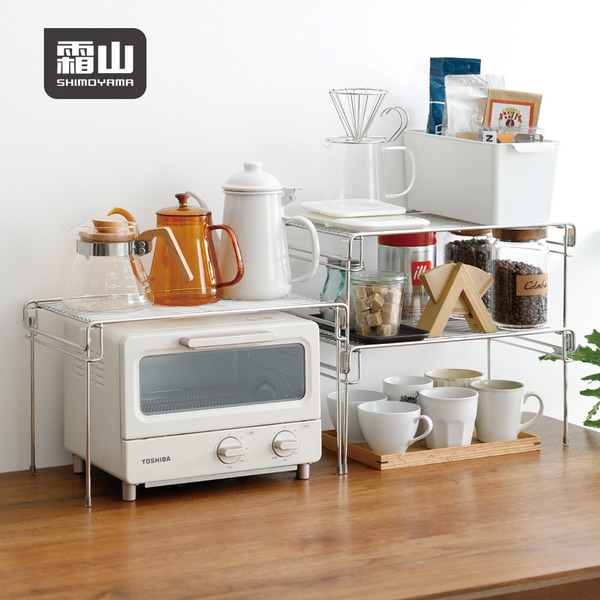 【日本霜山】304不鏽鋼可層疊桌上/水槽下兩用置物架