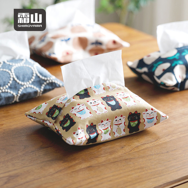 【日本霜山】日式印花風棉麻紙巾/面紙套-多種花色可選