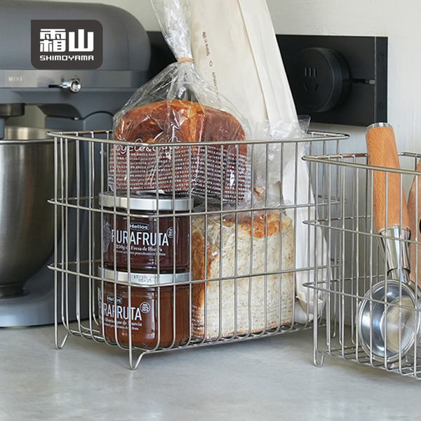 【日本霜山】復古風304不鏽鋼置物收納籃(大款)