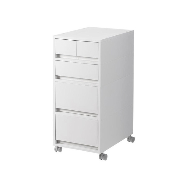 【日本霜山】無印風移動式四層抽屜置物收納櫃(附分類隔板)