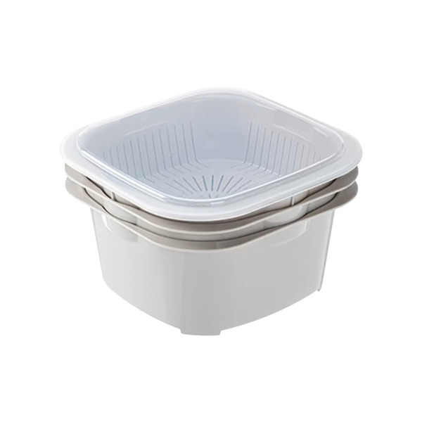 【日本霜山】多功能保鮮瀝水籃3件組-多色可選