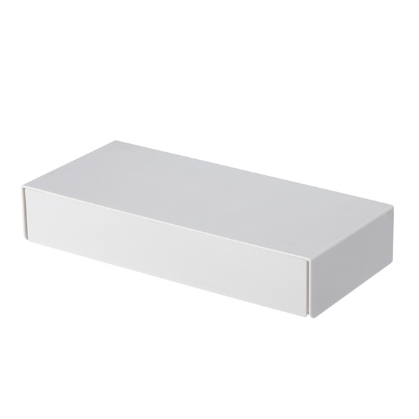 【日本霜山】免鑽釘無痕隱藏式桌下抽屜收納盒