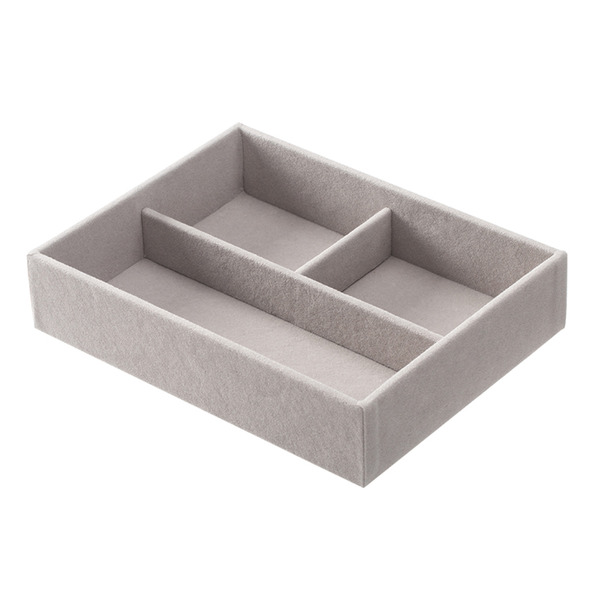 【日本霜山】輕奢風絨面首飾收納盒(3分格款)