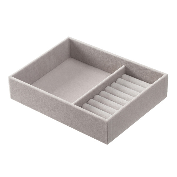 【日本霜山】輕奢風絨面首飾收納盒(單格+戒指收納款)