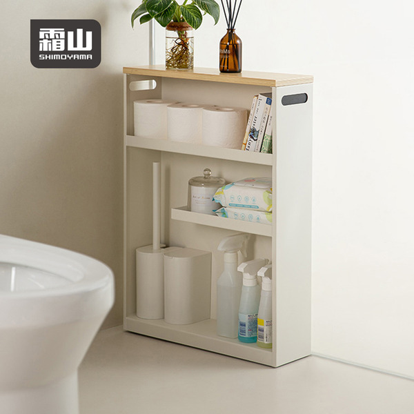 【日本霜山】浴室廁所用多層式隙縫置物架(附輪)