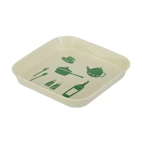 【日本霜山】北歐印花風方形餐碟/點心盤-3入-多色可選