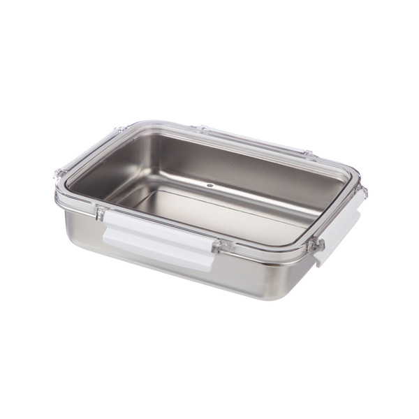 【日本霜山】可微波304不鏽鋼密封保鮮盒-1600ml-3入