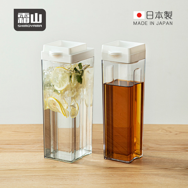 【日本霜山】日本製方形免開蓋自動出水冷水壺-1.1L