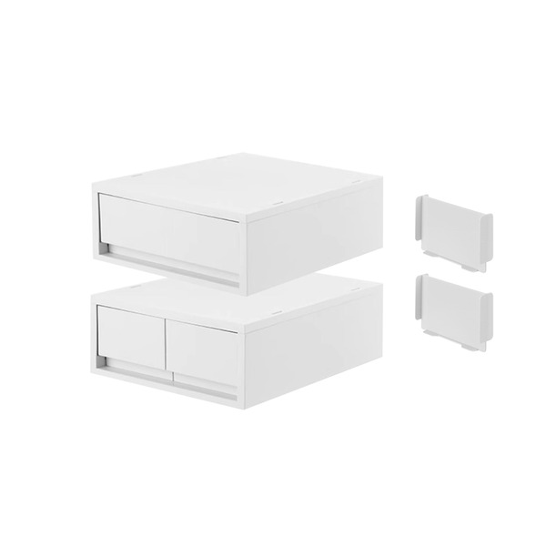 【日本霜山】無印風單層深型抽屜收納箱(2小抽+1大抽)