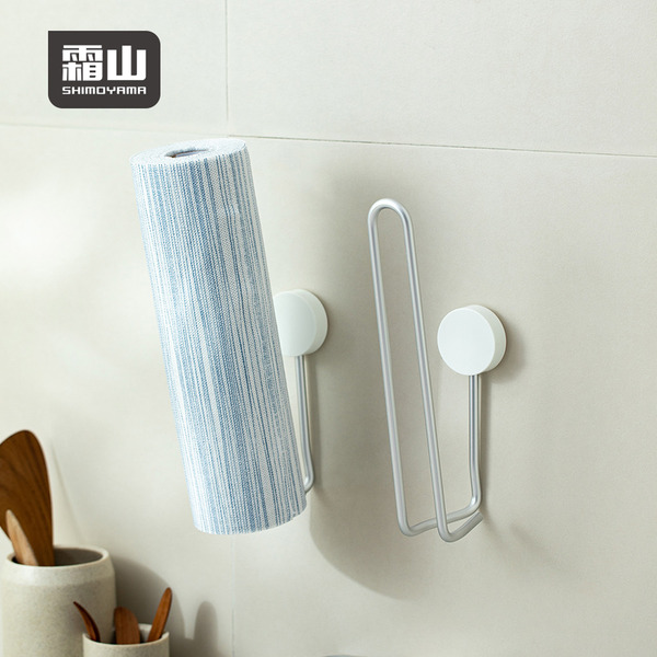 【日本霜山】日系簡約風無痕壁掛式廚房紙巾架