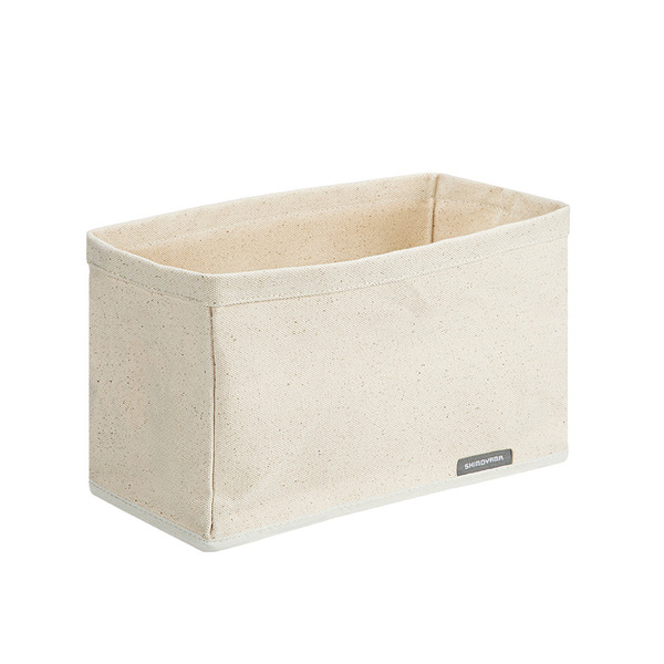 【日本霜山】高度可調節棉布收納盒-M-3入