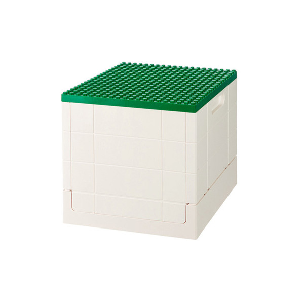 【日本霜山】繽紛積木造型摺疊收納箱25L(送台製積木1kg)-多色可選