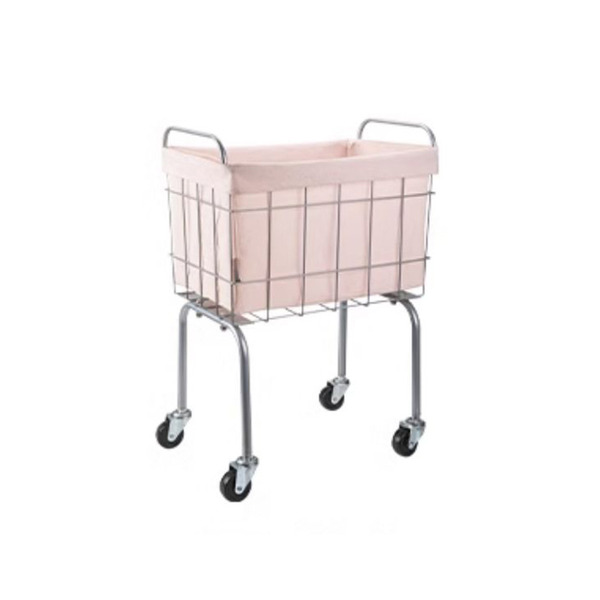 【日本霜山】鐵藝復古風移動式洗衣籃-多色可選