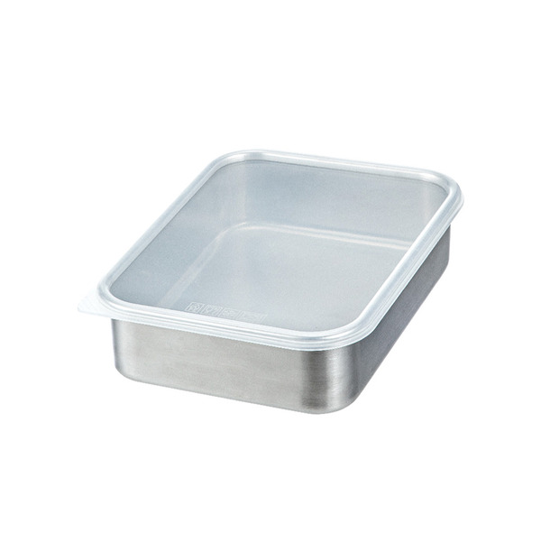 【日本霜山】304不鏽鋼速凍保鮮盒(淺型M)-1100ml-3入