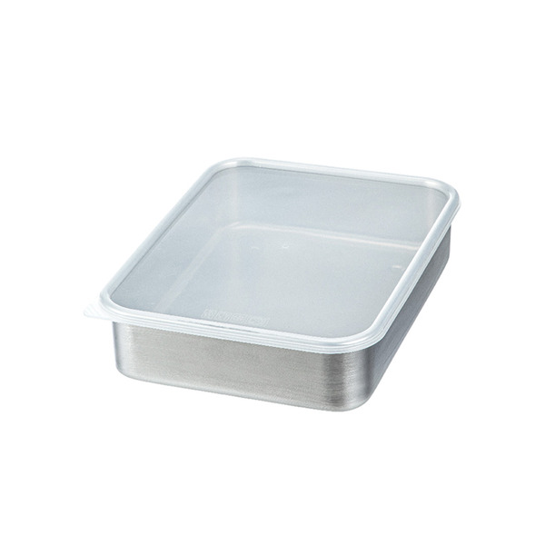 【日本霜山】304不鏽鋼速凍保鮮盒(淺型L)-1700ml-3入