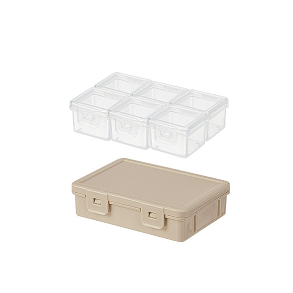 【日本霜山】日系扁形款PP收納盒(附內盒X6)-3入-多色可選