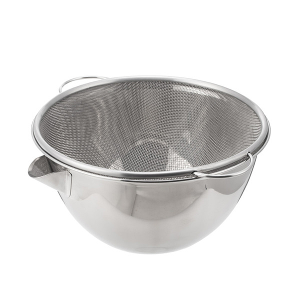 【日本霜山】304不鏽鋼瀝水調理盆2件組(附導流嘴)-3.4L