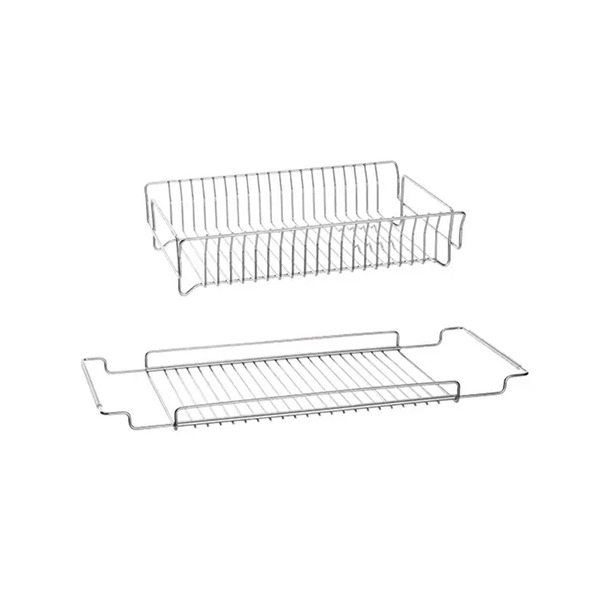 【日本霜山】304不鏽鋼水槽用伸縮式瀝水架二件組