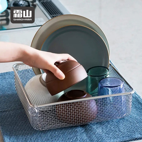 【日本霜山】304不鏽鋼方形蔬果/餐具瀝水籃