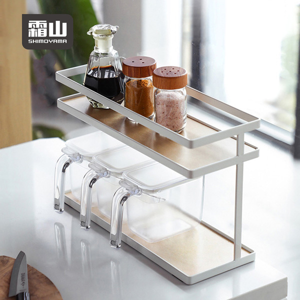 【日本霜山】北歐風雙層調味料置物架/收納架