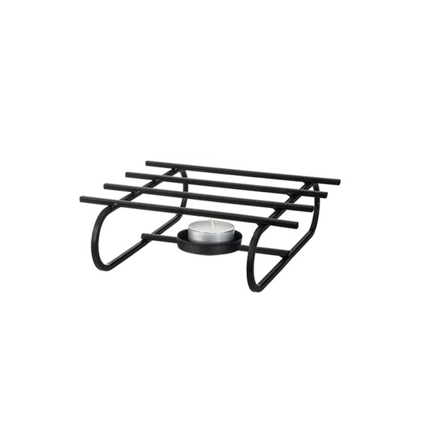 【日本霜山】鐵藝烤漆溫茶用蠟燭台