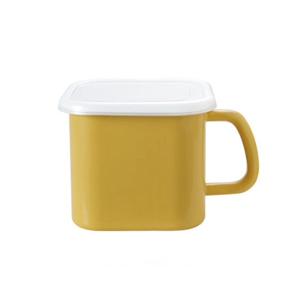 【日本霜山】方形琺瑯保鮮盒(附蓋/附把手)-1.4L-多色可選