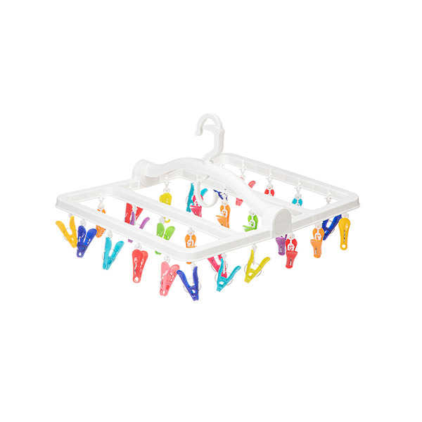 【日本霜山】彩虹折疊式晾曬架(28夾)