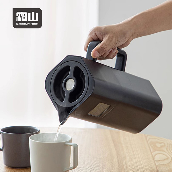 【日本霜山】智慧顯溫雙層真空保冷保溫壺-1L-多色可選